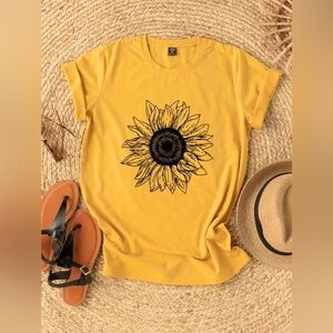 Yellow Sunflower Graphic Women's Top